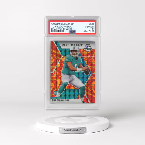 2020 Panini Mosaic #262 Tua Tagovailoa - Reactive Orange (PSA 10 GEM MINT)