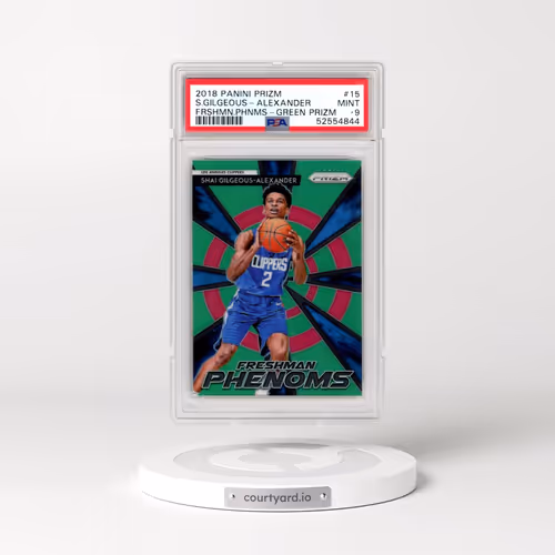 2018 Panini Prizm Freshman Phenoms #15 Shai Gilgeous-Alexander - Green Prizm (PSA 9 MINT)