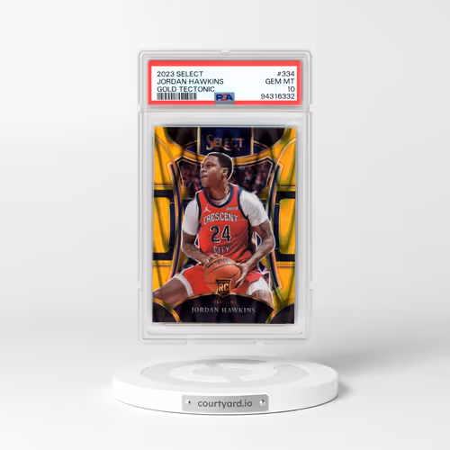 2023 Panini Select #334 Jordan Hawkins - Gold Tectonic (PSA 10 GEM MINT)