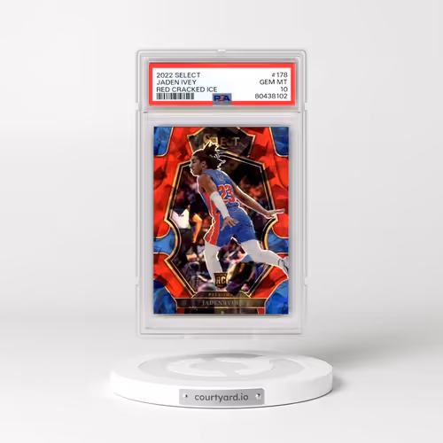 2022 Panini Select #178 Jaden Ivey - Red Cracked Ice (PSA 10 GEM MINT)