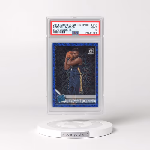 2019 Panini Donruss Optic #158 Zion Williamson - Blue Velocity (PSA 9 MINT)