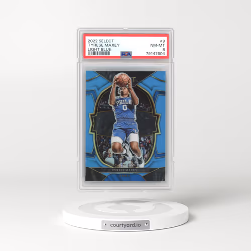 2022 Panini Select #9 Tyrese Maxey - Light Blue (PSA 8 NM-MT)