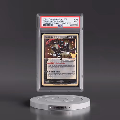 2021 Pokémon Swsh Black Star Promo #144 Greninja-Gold Star - Celebrations Elite Trainer Box (PSA 9 M