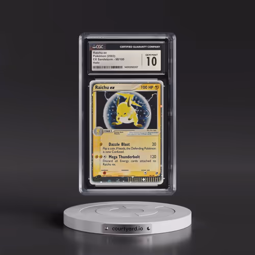 2003 EX Sandstorm (2003 Copyright, w/ "e" Symbol) #98/100 Raichu ex - Holo (CGC 10 GEM MINT)