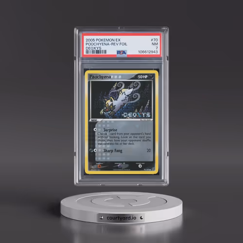 2005 Pokémon EX Deoxys #70 Poochyena - Reverse Foil (PSA 7 NM)
