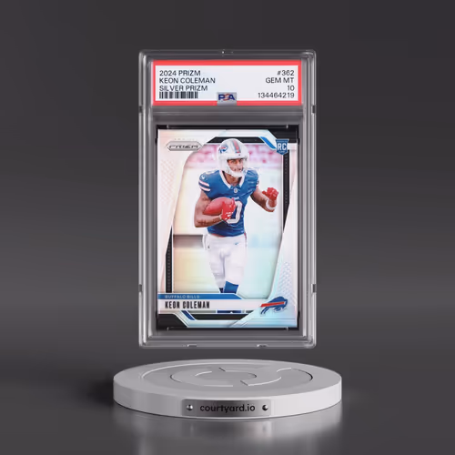 2024 Panini Prizm #362 Keon Coleman - Silver Prizm (PSA 10 GEM MINT)