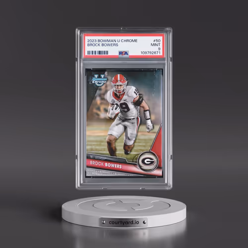 2023 Bowman University Chrome #50 Brock Bowers (PSA 9 MINT)