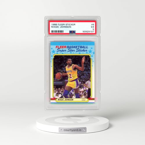 1988 Fleer Sticker #6 Magic Johnson (PSA 5 EX)