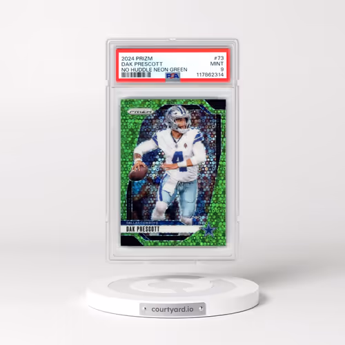 2024 Panini Prizm #73 Dak Prescott - No Huddle Neon Green (PSA 9 MINT)