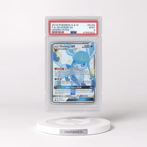 2019 Pokémon Sun & Moon Hidden Fates #SV55 Glaceon GX - Holo Full Art (PSA 9 MINT)