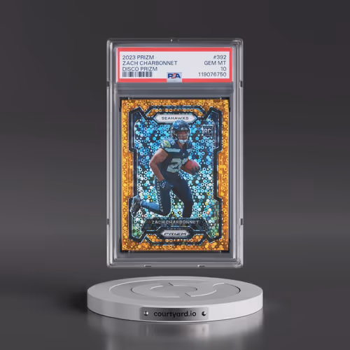 2023 Panini Prizm #392 Zach Charbonnet - Disco Prizm (PSA 10 GEM MINT)
