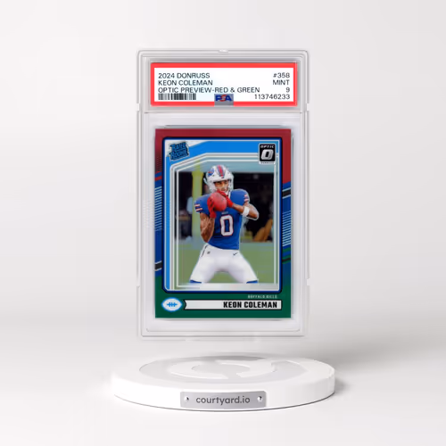 2024 Panini Donruss #358 Keon Coleman - Optic Preview-Red & Green (PSA 9 MINT)