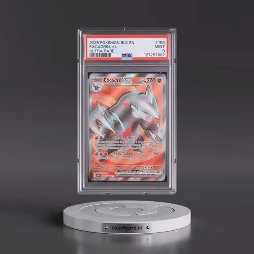 2025 Pokémon Blk EN-Black Bolt #160 Excadrill EX - Holo Ultra Rare (PSA 9 MINT)