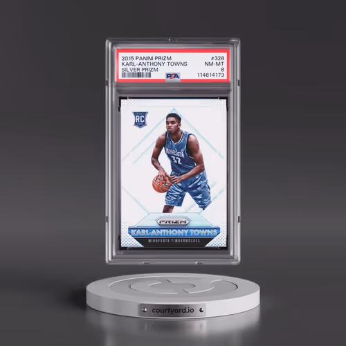 2015 Panini Prizm #328 Karl-Anthony Towns - Silver Prizm (PSA 8 NM-MT)