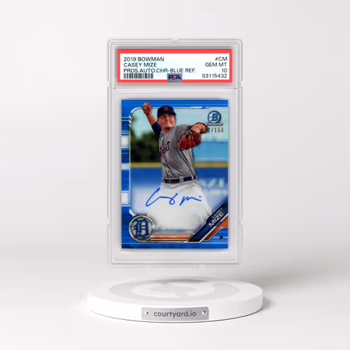 2019 Bowman Prospect Autographs Chrome #CM Casey Mize - Blue Refractor (PSA 10 GEM MINT)