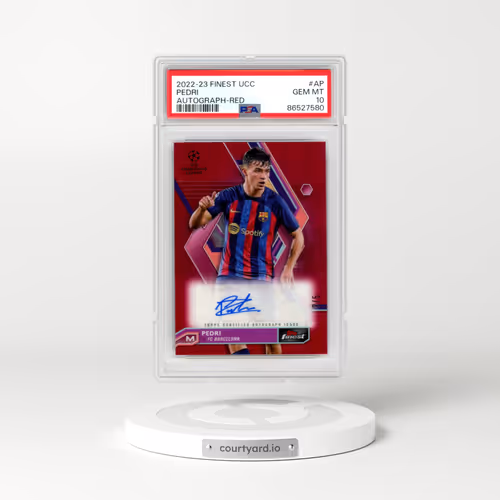 2022-23 Topps Finest UEFA Club Competitions Autographs #AP Pedri - Red Refractor (PSA 10 GEM MINT)