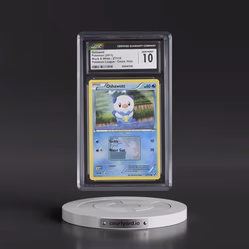 2011 Black & White #27/114 Oshawott - Crosshatch Holo (Cross. Holo) Pokémon League (CGC 10 GEM MINT)