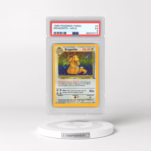 1999 Pokémon Fossil #4 Dragonite - Holo (PSA 5 EX)
