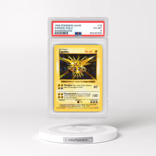 1999 Pokémon Game #16 Zapdos - Holo Shadowless (PSA 6 EX-MT)