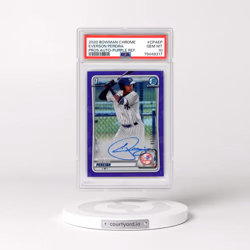 2020 Bowman Chrome Prospect Autographs #CPAEP Everson Pereira - Purple Refractor (PSA 10 GEM MINT)