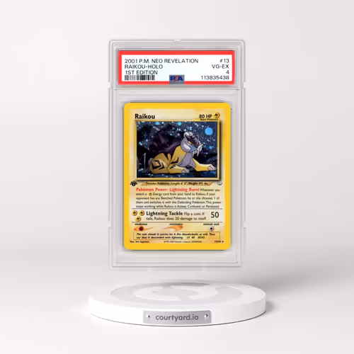 2001 Pokémon Neo Revelation #13 Raikou - 1st Edition Holo (PSA 4 VG-EX)