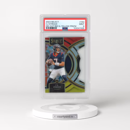 2023 Panini Select #183 CJ Stroud - Die-Cut Red & Yellow Prizm (PSA 9 MINT)
