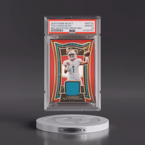 2020 Panini Select Rookie Swatches Prizm #RSTTA Tua Tagovailoa - Red (PSA 10 GEM MINT)
