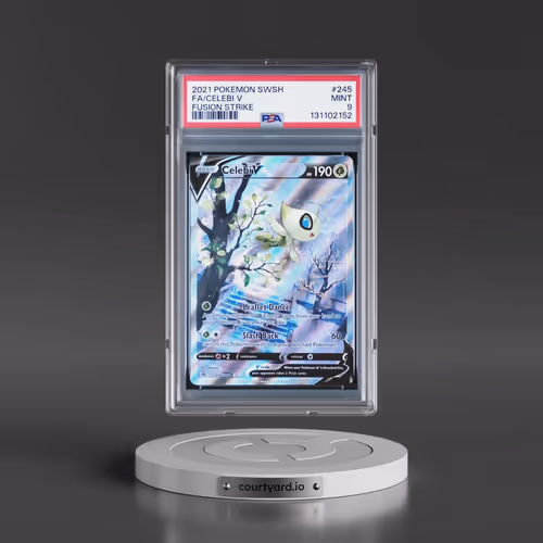 2021 Pokémon Sword & Shield Fusion Strike #245 Celebi V - Holo Full Art (PSA 9 MINT)