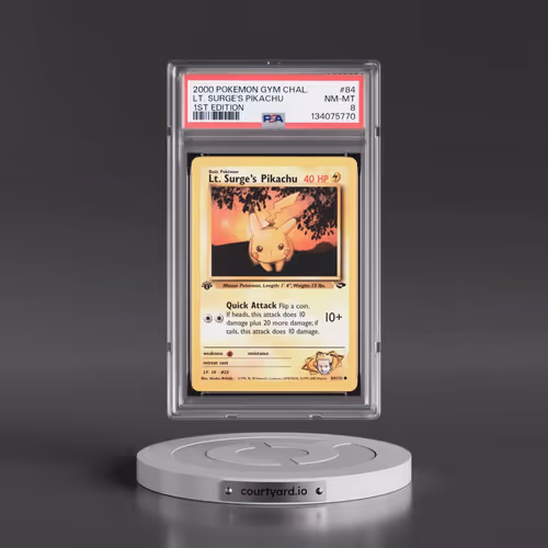 2000 Pokémon Gym Challenge #84 LT. Surge's Pikachu - 1st Edition (PSA 8 NM-MT)