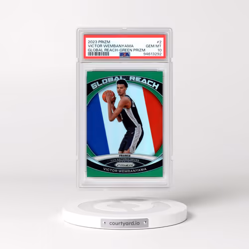 2023 Panini Prizm Global Reach #2 Victor Wembanyama - Green Prizm (PSA 10 GEM MINT)