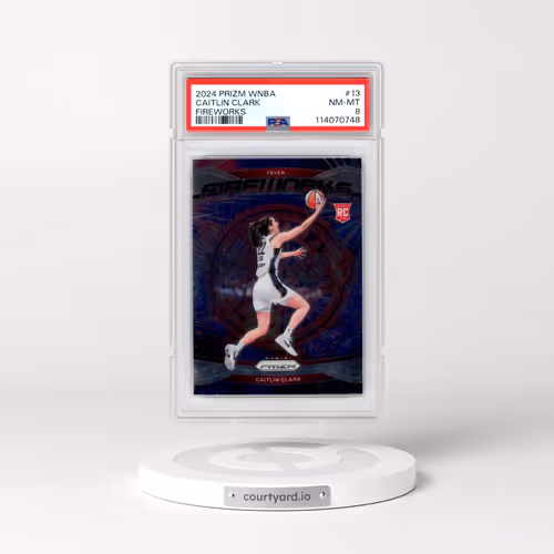 2024 Panini Prizm WNBA Fireworks #13 Caitlin Clark (PSA 8 NM-MT)