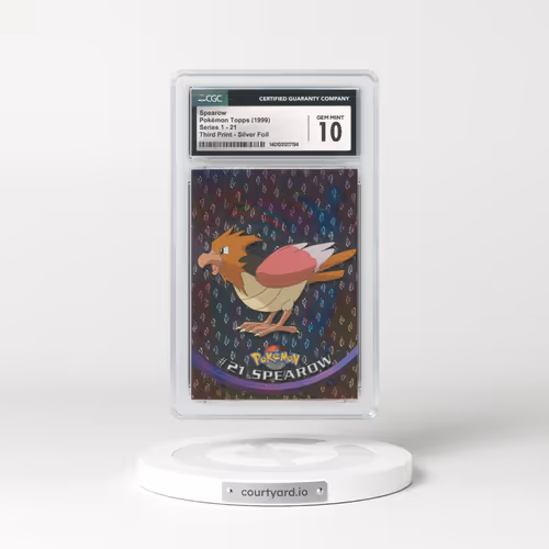 1999 Topps Series 1 #21 Spearow - Third Print (Black Logo) Silver Foil (Flames and Teardrops) (CGC 10 GEM MINT)
