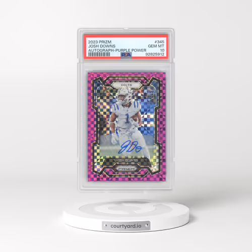 2023 Panini Prizm #345 Josh Downs - Autograph-Purple Power (PSA 10 GEM MINT)