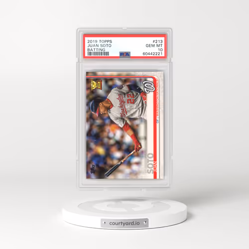 2019 Topps #213 Juan Soto - Batting (PSA 10 GEM MINT)
