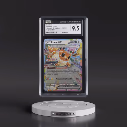 2025 Pokémon Pre EN-Prismatic Evolutions #075 Eevee EX - Holo Surprise Box Exclusive (CGC 9.5 MINT+)