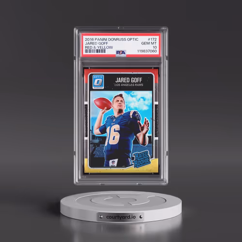 2016 Panini Donruss Optic #172 Jared Goff - Red & Yellow (PSA 10 GEM MINT)