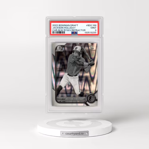2022 Bowman Draft #BDC168 Jackson Holliday - Chrome-Black & White Raywave Refractor (PSA 9 MINT)
