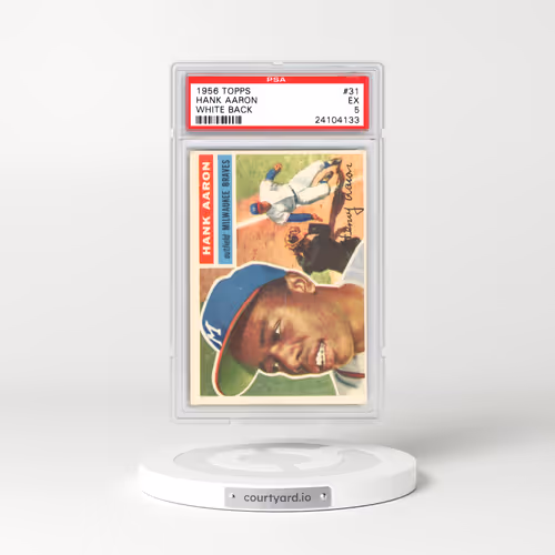 1956 Topps #31 Hank Aaron - White Back (PSA 5 EX)