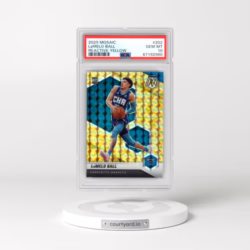 2020 Panini Mosaic #202 LaMelo Ball - Reactive Yellow (PSA 10 GEM MINT)