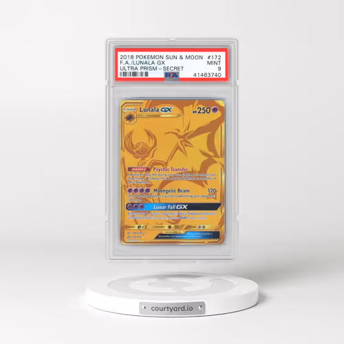 2018 Pokémon Sun & Moon Ultra Prism #172 Lunala GX - Holo Full Art Secret (PSA 9 MINT)