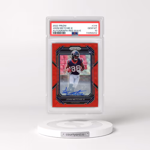 2022 Panini Prizm #316 John Metchie III - Autograph-Red Wave (PSA 10 GEM MINT)