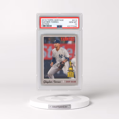 2019 Topps Heritage #413 Gleyber Torres - Action (PSA 10 GEM MINT)