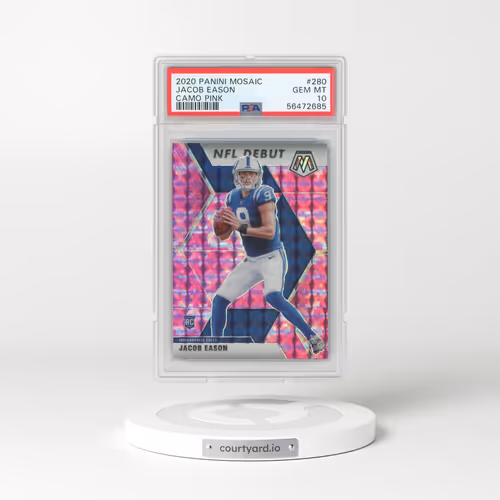 2020 Panini Mosaic #280 Jacob Eason - Camo Pink (PSA 10 GEM MINT)