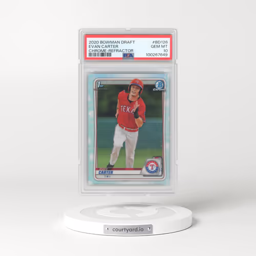 2020 Bowman Draft #BD126 Evan Carter - Chrome-Refractor (PSA 10 GEM MINT)