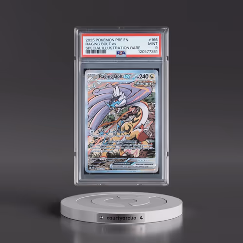 2025 Pokémon Pre EN-Prismatic Evolutions #166 Raging Bolt EX - Holo Special Illustration Rare (PSA 9