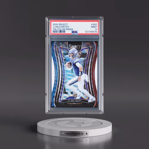 2024 Panini Select #342 JJ McCarthy - Tri-Color Prizm (PSA 9 MINT)