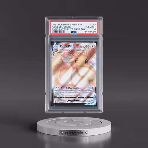 2021 Pokémon Swsh Black Star Promo #087 Eevee Vmax - Full Art Shining Fates Elite Trainer Box (PSA 1