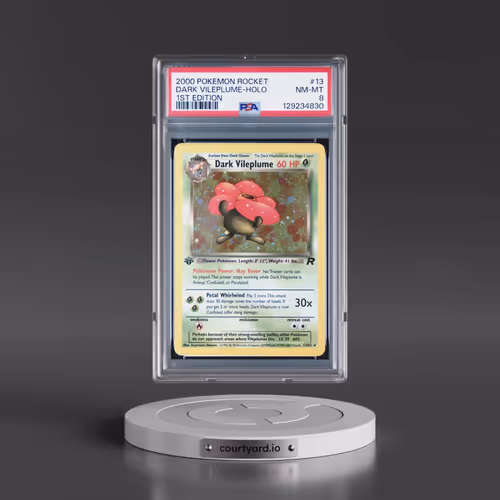 2000 Pokémon Rocket #13 Dark Vileplume - 1st Edition Holo (PSA 8 NM-MT)