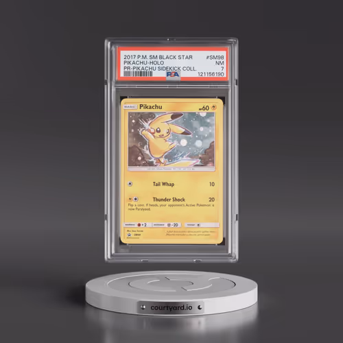 2017 Pokémon SM Black Star Promo #SM98 Pikachu - Holo Pikachu Sidekick Collection (PSA 7 NM)