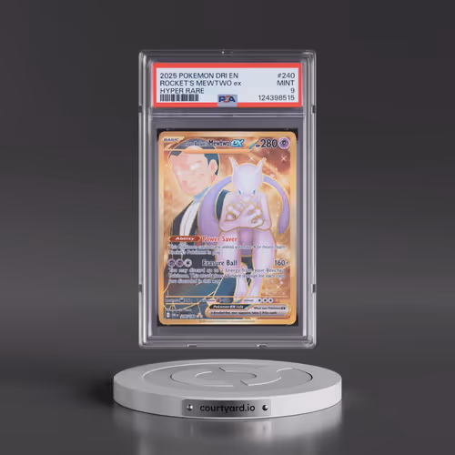 2025 Pokémon Dri EN-Destined Rivals #240 Team Rocket's Mewtwo EX - Holo Hyper Rare (PSA 9 MINT)